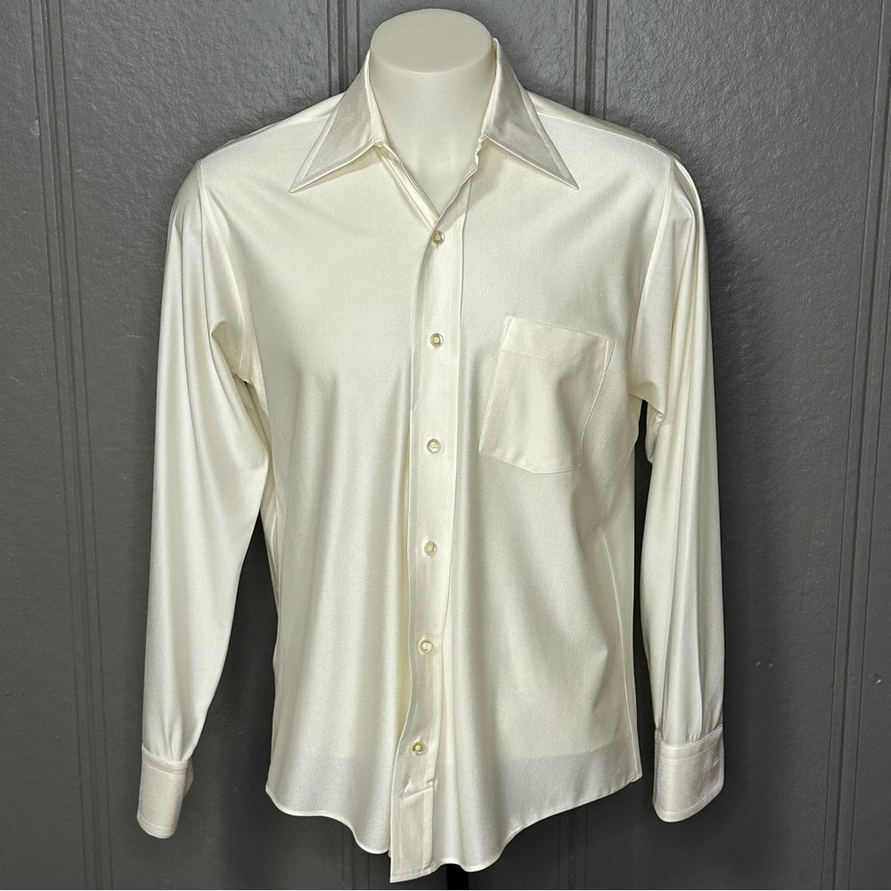 Vintage Macy’s Mens Store Ivory Button Down Shirt